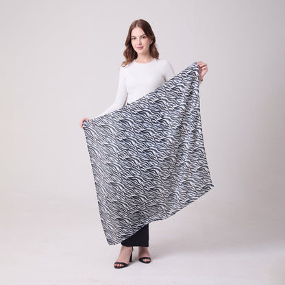 LARGE SQUARE SILK SCARF ZEBRA