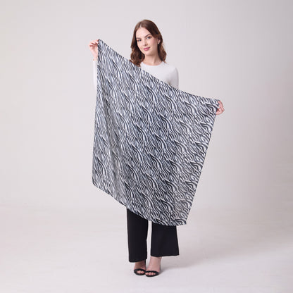 LARGE SQUARE SILK SCARF ZEBRA