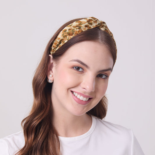 MULBERRY SILK HEADBAND LEOPARD
