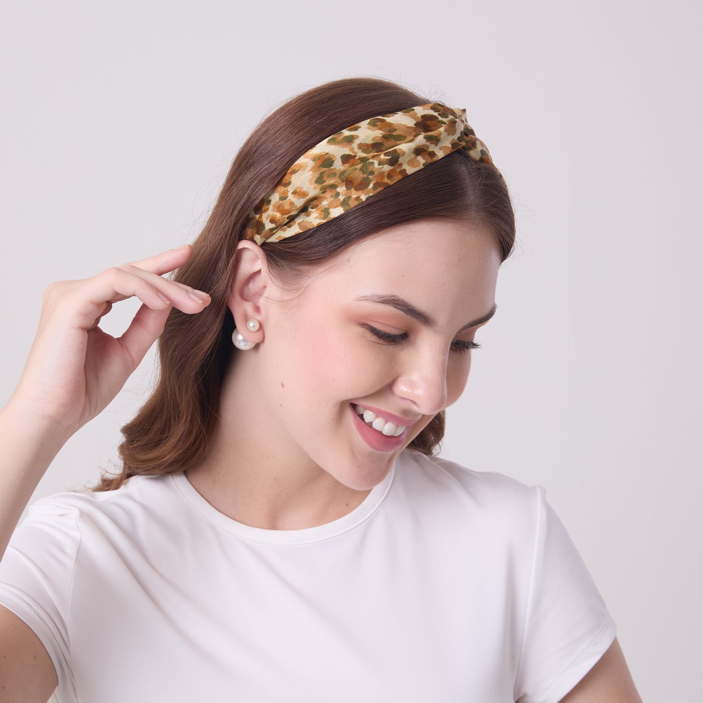MULBERRY SILK HEADBAND LEOPARD