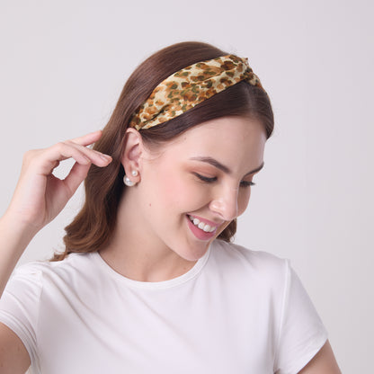 MULBERRY SILK HEADBAND LEOPARD