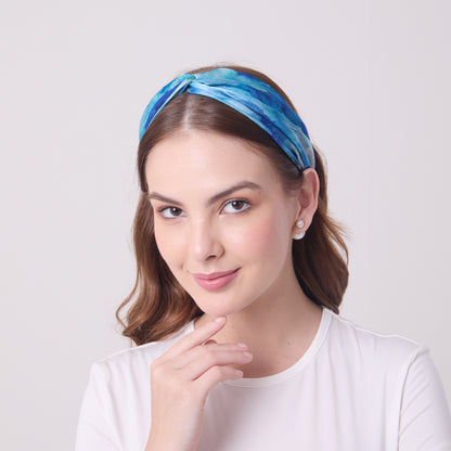 MULBERRY SILK HEADBAND AQUA