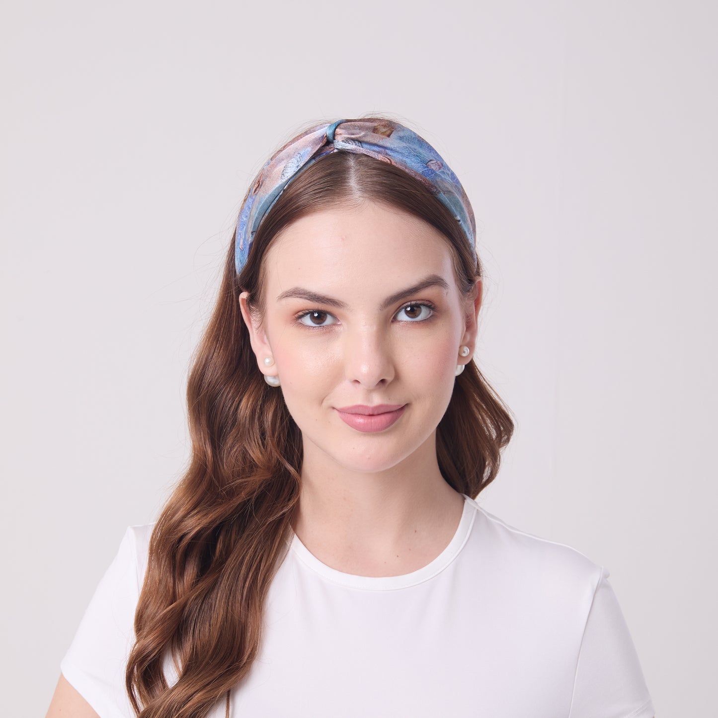 MULBERRY SILK HEADBAND CORALS AND SHELLS