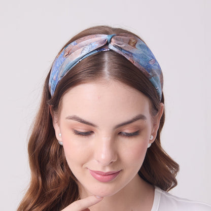 MULBERRY SILK HEADBAND CORALS AND SHELLS