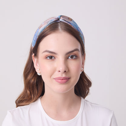 MULBERRY SILK HEADBAND CORALS AND SHELLS