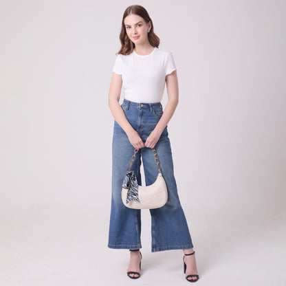 SILK SLIM SCARF ZEBRA