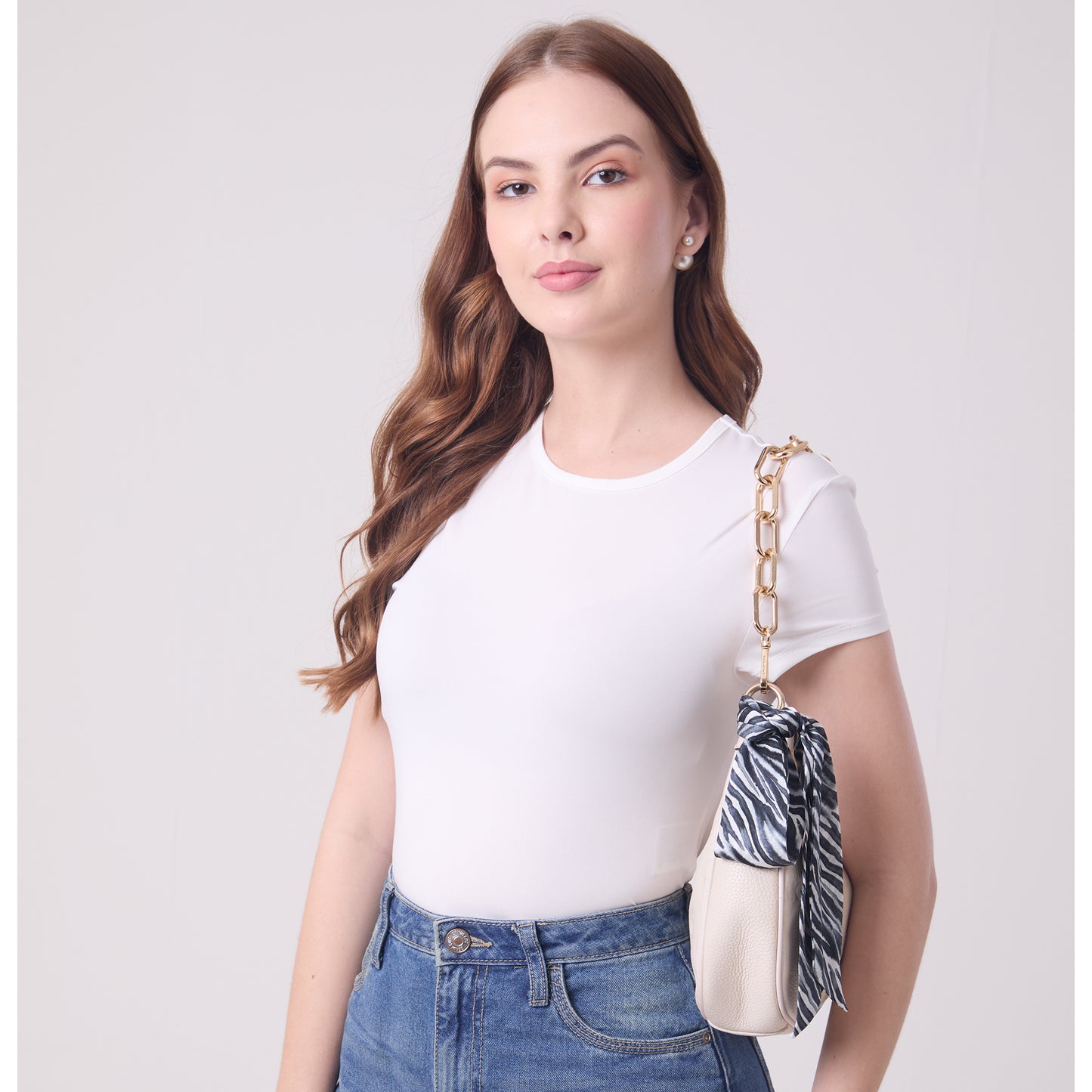 SILK SLIM SCARF ZEBRA