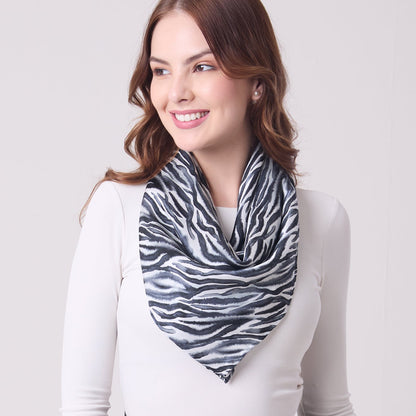 LARGE SQUARE SILK SCARF ZEBRA