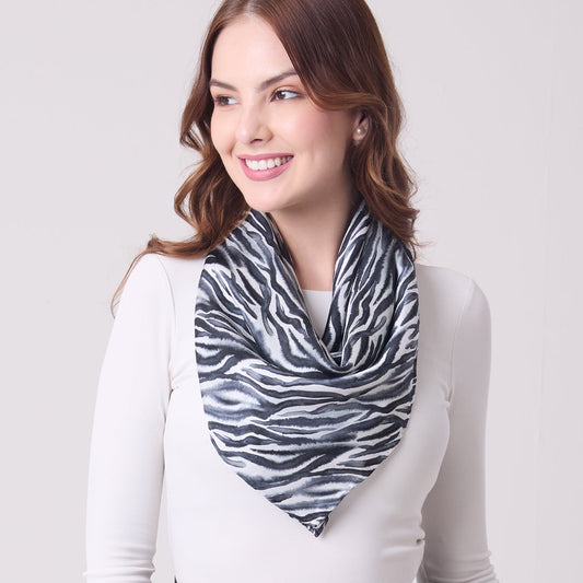 LARGE SQUARE SILK SCARF ZEBRA
