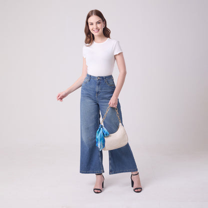 SILK SLIM SCARF AQUA