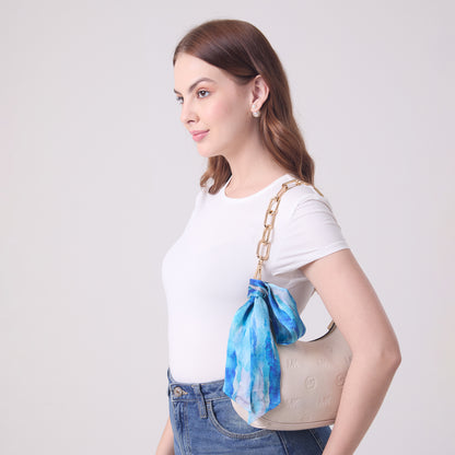 SILK SLIM SCARF AQUA