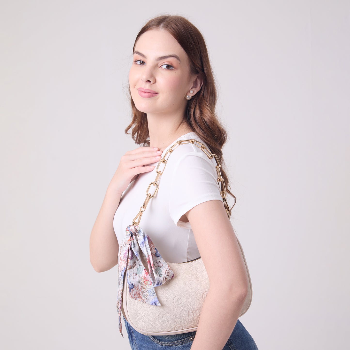 SILK SLIM SCARF UNDERSEA TREASURES