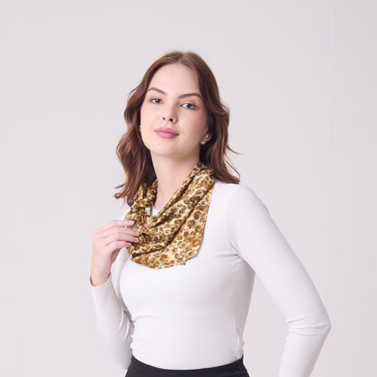 SATIN SILK NECKERCHIEF LEOPARD