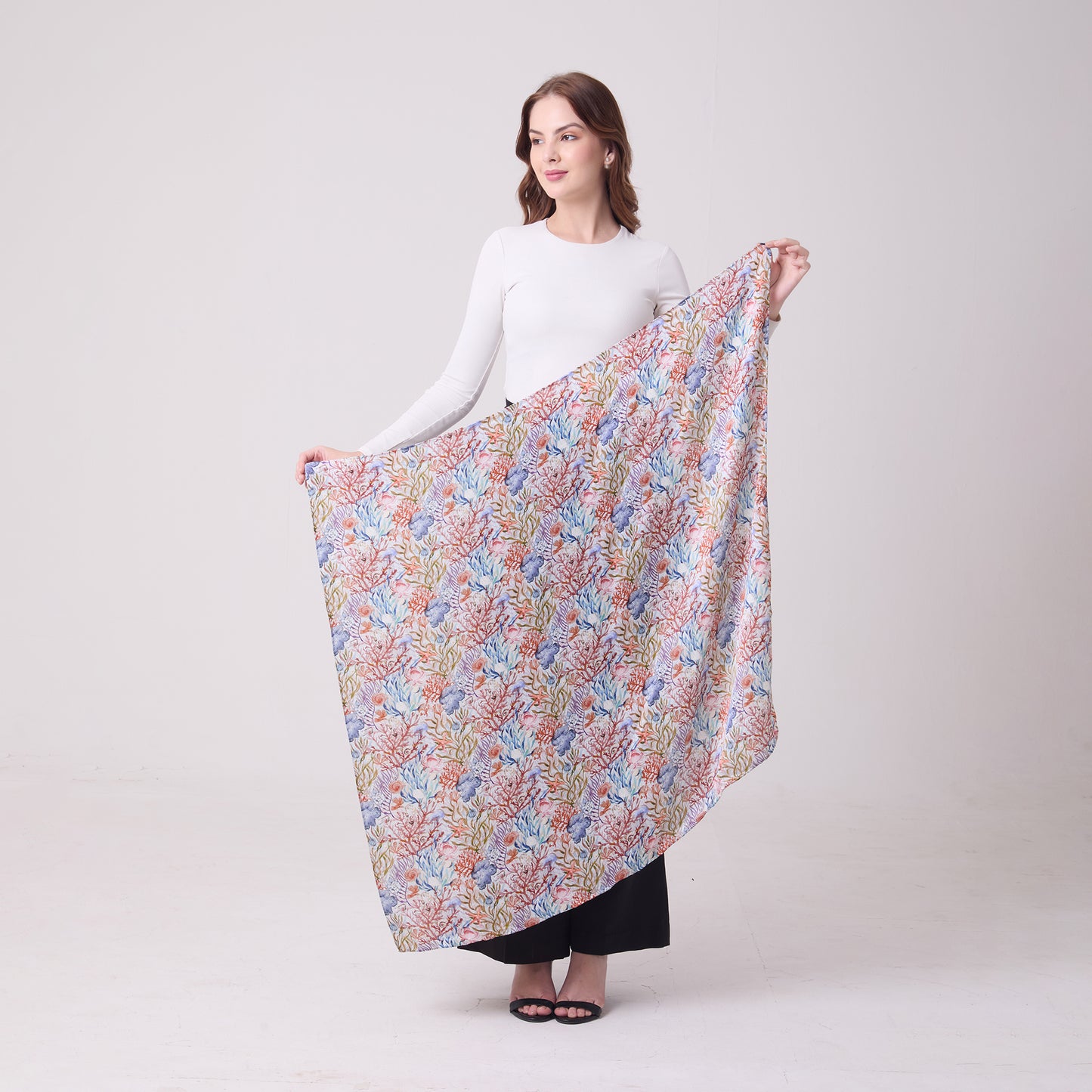 LARGE SQUARE SCARF UNDERSEA TREASURES