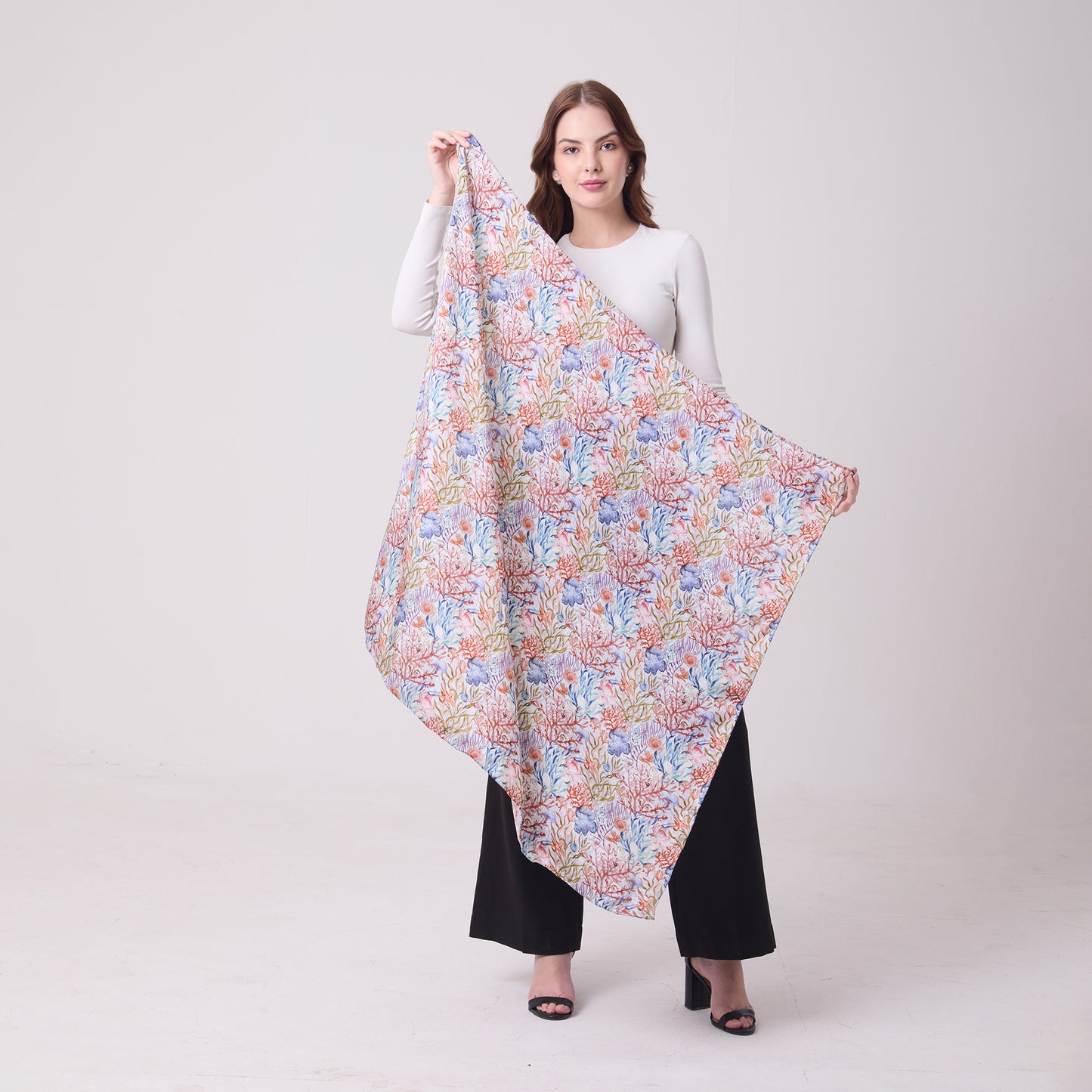 LARGE SQUARE SCARF UNDERSEA TREASURES