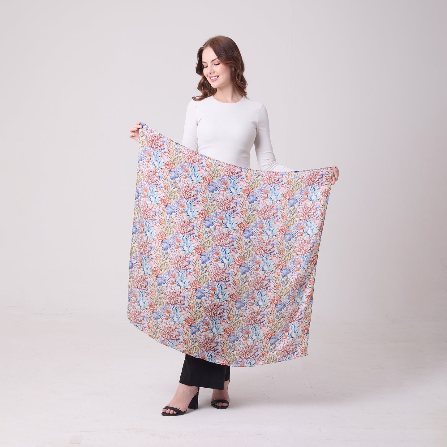 LARGE SQUARE SCARF UNDERSEA TREASURES