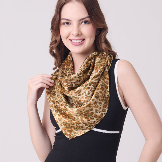 LARGE SQUARE SILK SCARF LEOPARD