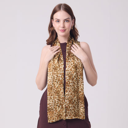 DOUBLE SIDED SILK SCARF LEOPARD