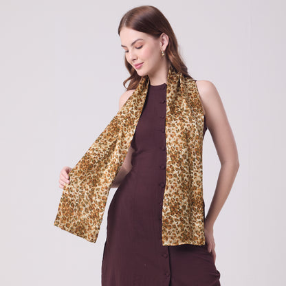 DOUBLE SIDED SILK SCARF LEOPARD