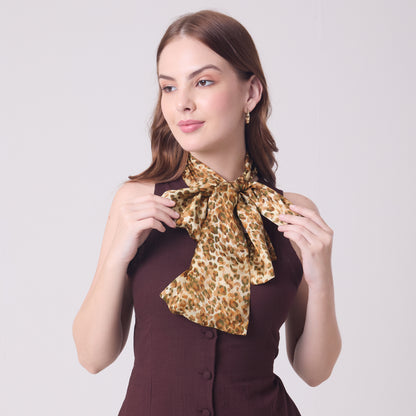 DOUBLE SIDED SILK SCARF LEOPARD