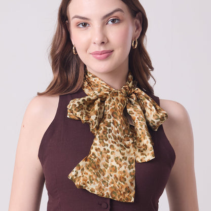 DOUBLE SIDED SILK SCARF LEOPARD