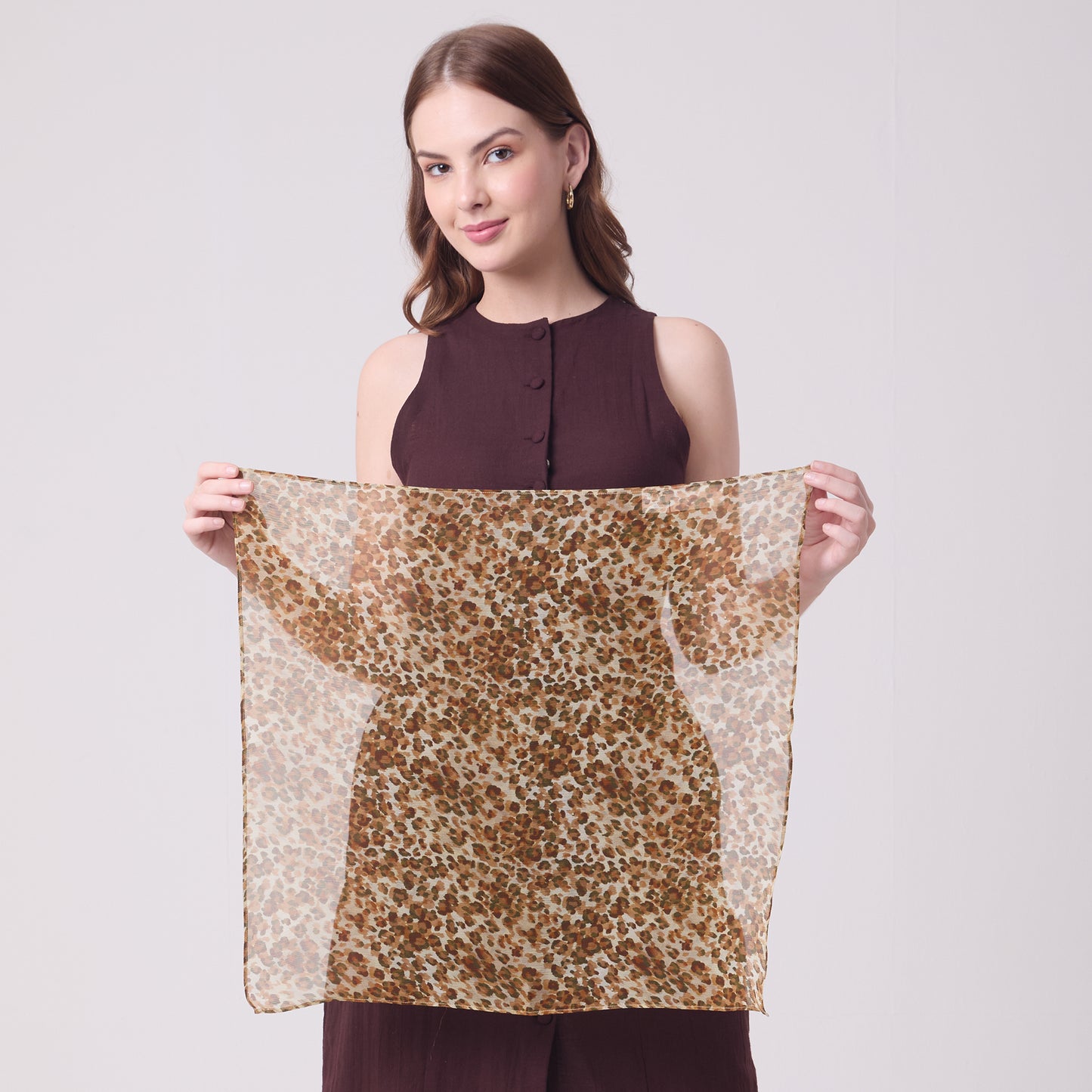 CHIFFON SILK NECKERCHIEF LEOPARD