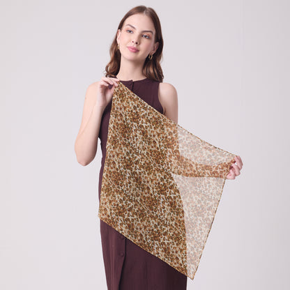 CHIFFON SILK NECKERCHIEF LEOPARD