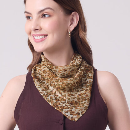 CHIFFON SILK NECKERCHIEF LEOPARD