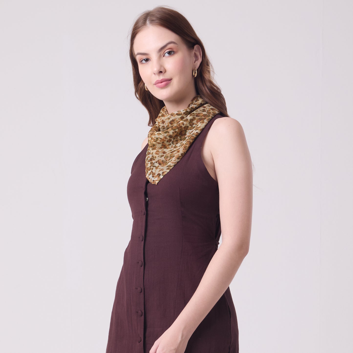 CHIFFON SILK NECKERCHIEF LEOPARD
