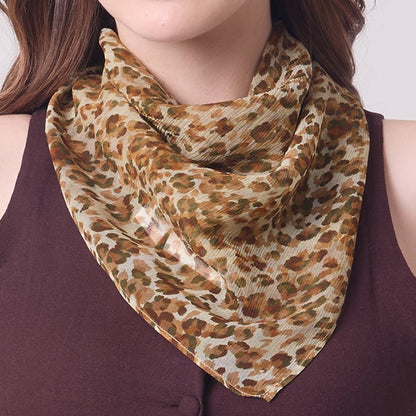 CHIFFON SILK NECKERCHIEF LEOPARD