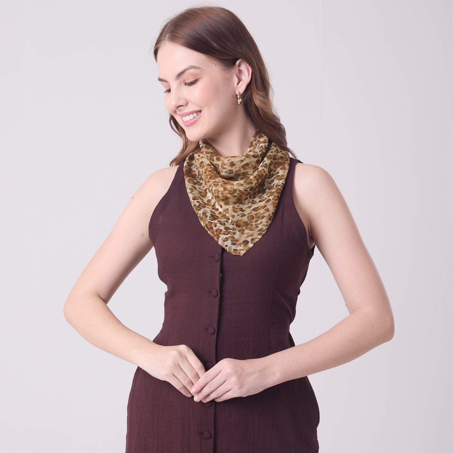 CHIFFON SILK NECKERCHIEF LEOPARD