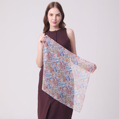 CHIFFON SILK NECKERCHIEF UNDERSEA TREASURES