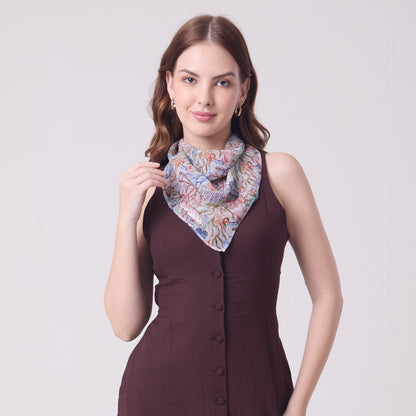 CHIFFON SILK NECKERCHIEF UNDERSEA TREASURES