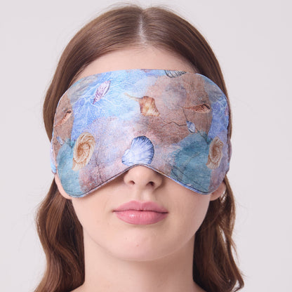 MULBERRY SILK EYE MASK CORALS AND SHELLS