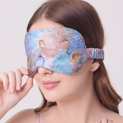 MULBERRY SILK EYE MASK CORALS AND SHELLS
