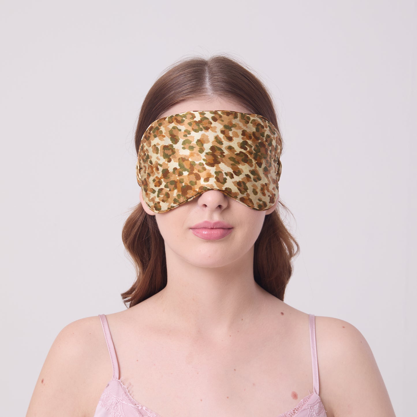 MULBERRY SILK EYE MASK LEOPARD