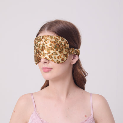 MULBERRY SILK EYE MASK LEOPARD