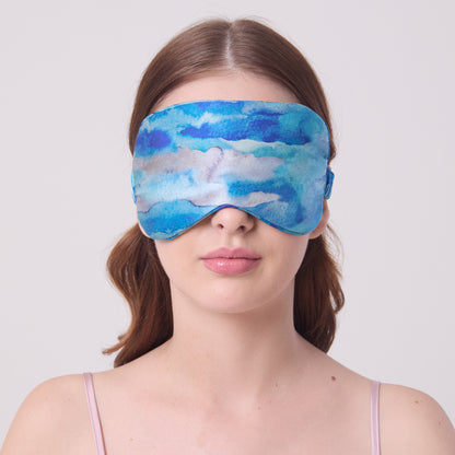 MULBERRY SILK EYE MASK AQUA