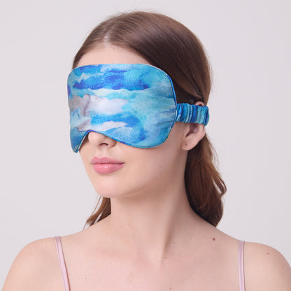 MULBERRY SILK EYE MASK AQUA