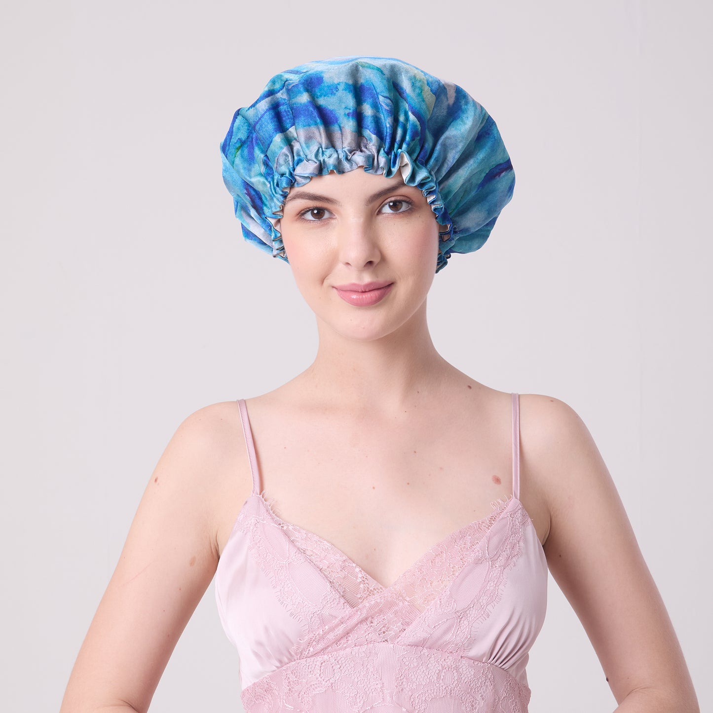 MULBERRY SILK BONNET AQUA