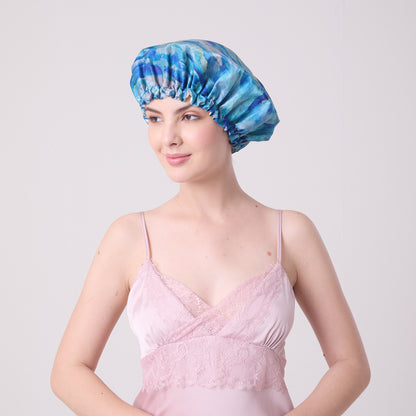 MULBERRY SILK BONNET AQUA