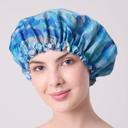 MULBERRY SILK BONNET AQUA