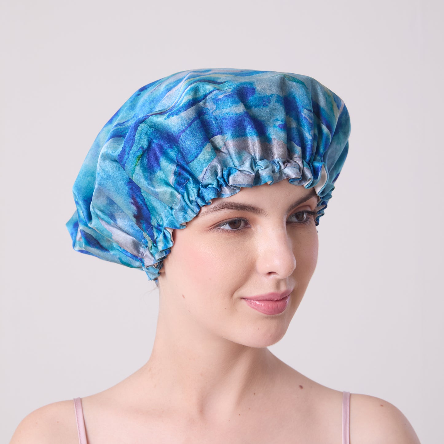 MULBERRY SILK BONNET AQUA