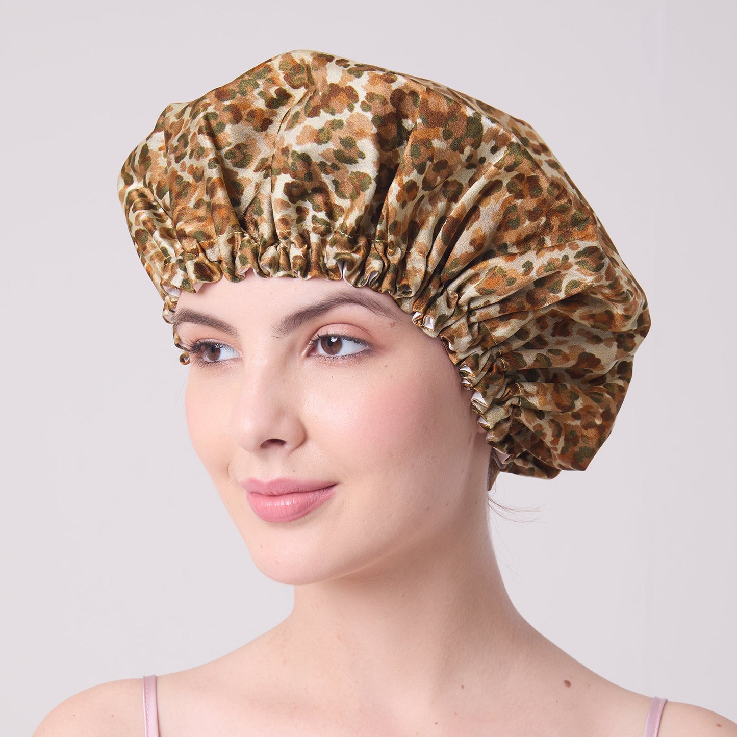MULBERRY SILK BONNET LEOPARD