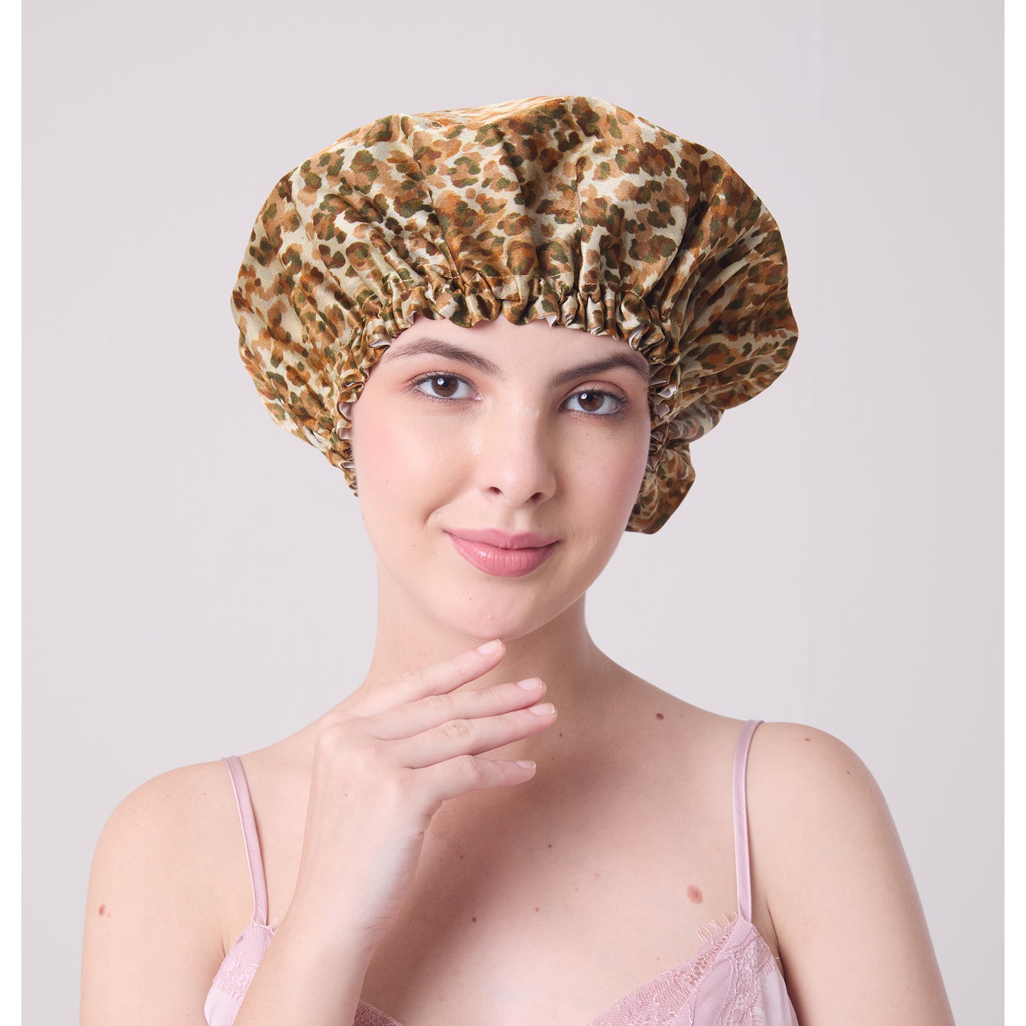 MULBERRY SILK BONNET LEOPARD