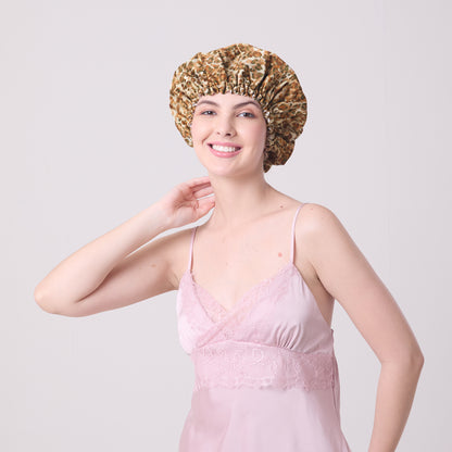MULBERRY SILK BONNET LEOPARD