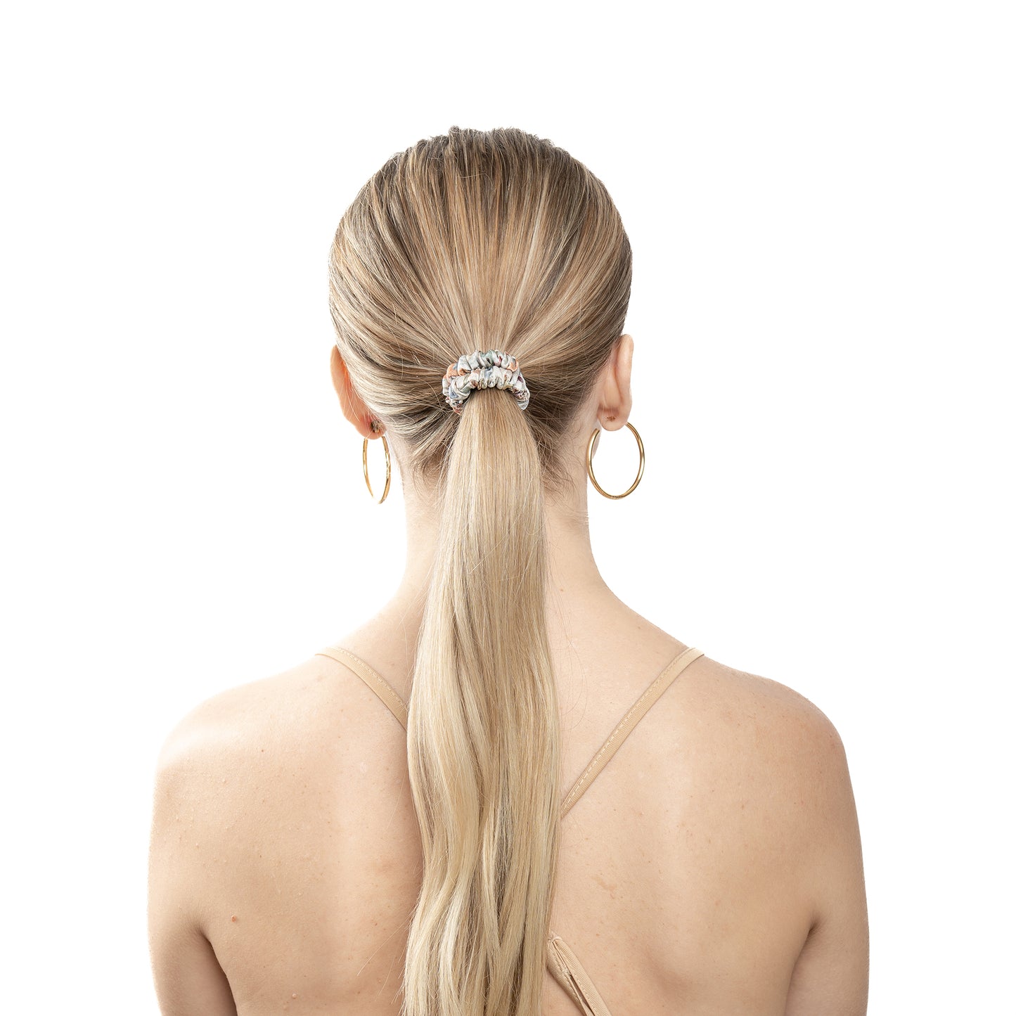 100% Silk Skinny Scrunchie Undersea Treasures