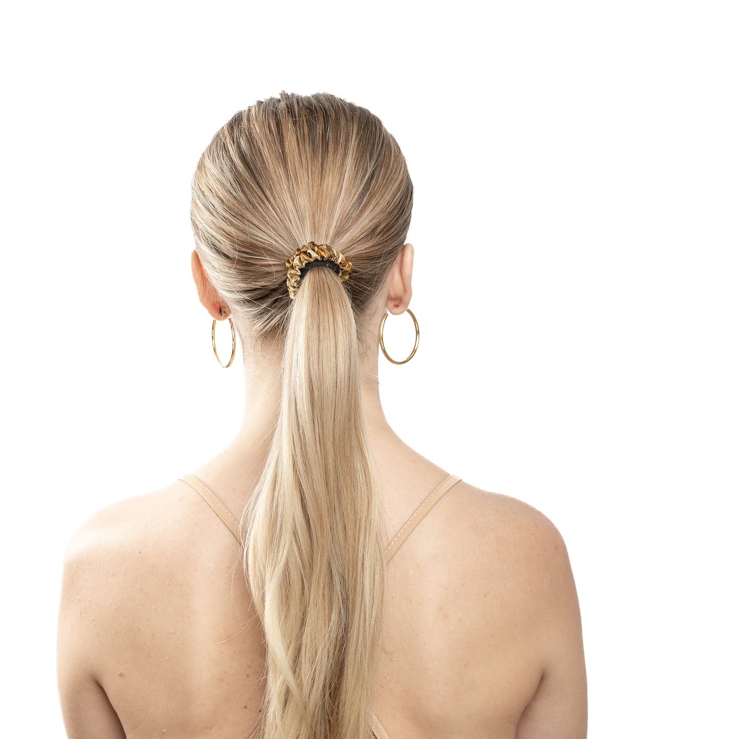 100% Silk Skinny Scrunchie Leopard