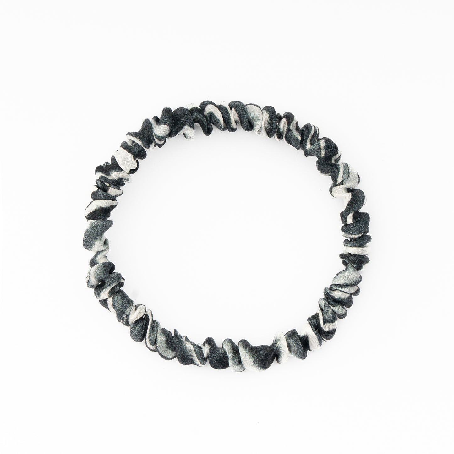 100% Silk Skinny Scrunchie Zebra