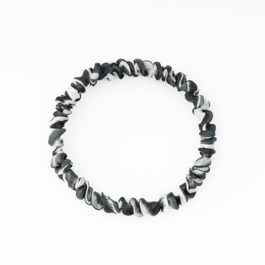 100% Silk Skinny Scrunchie Zebra